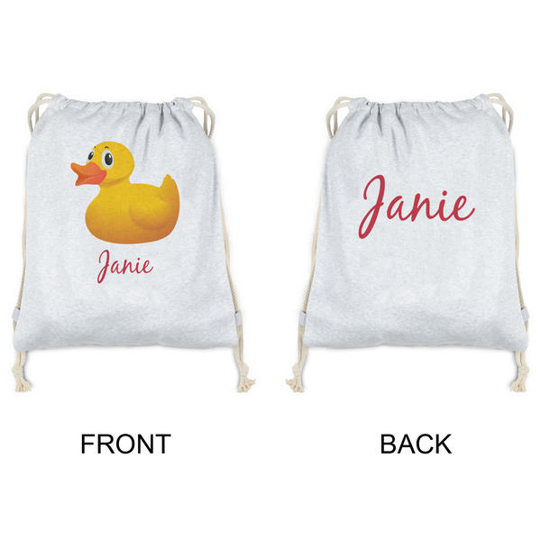 Rubber Duckie Drawstring Backpacks - Sweatshirt Fleece - Double Sided - APPROVAL