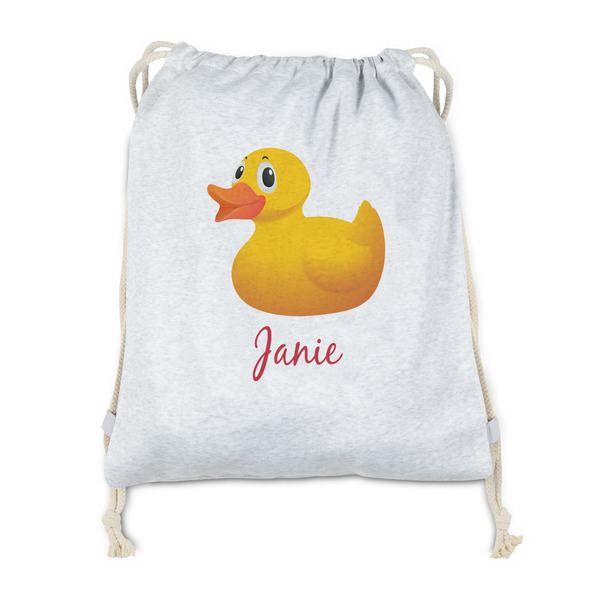 Custom Rubber Duckie Drawstring Backpack - Sweatshirt Fleece - Double Sided (Personalized)