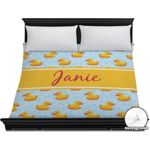 Custom Rubber Duckie Duvet Cover - King (Personalized)