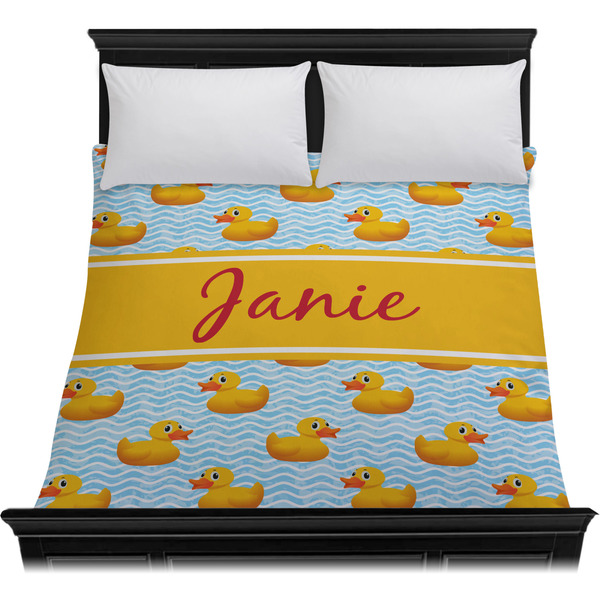 Rubber Duckie Duvet Cover - Queen - On Bed - No Prop