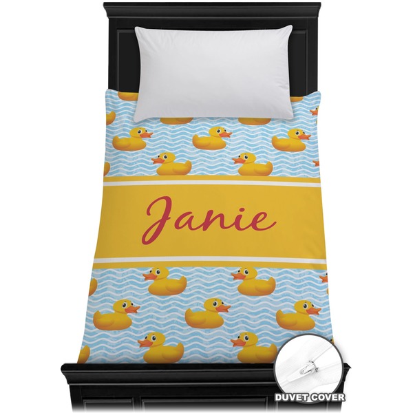 Custom Rubber Duckie Duvet Cover - Twin (Personalized)