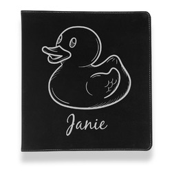 Rubber Duckie Leather Binder - 1" - Black (Personalized)