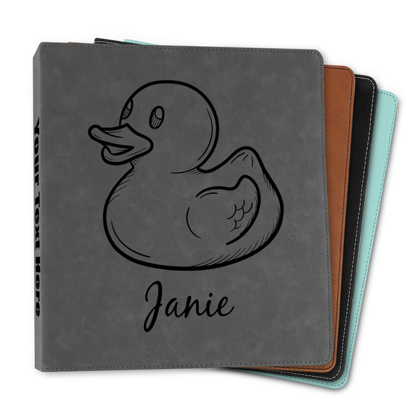 Custom Rubber Duckie Leather Binder - 1" (Personalized)