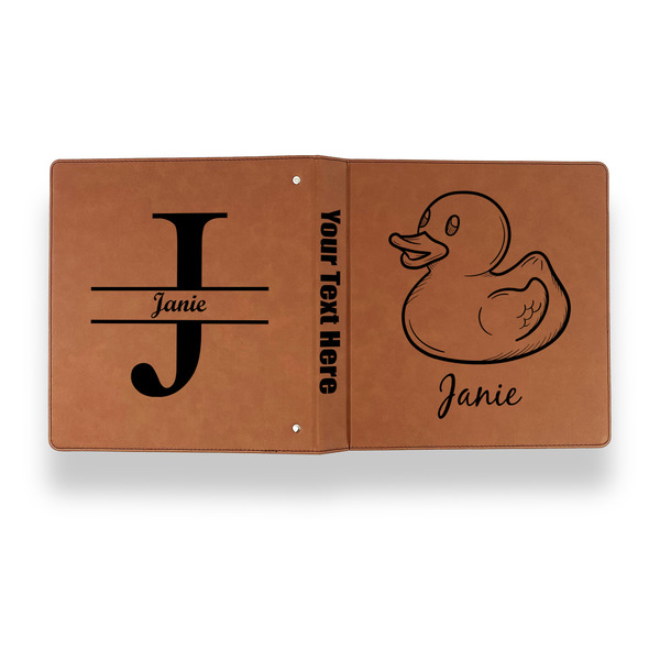 Rubber Duckie Leather Binder - 1" - Rawhide - Back Spine Front View