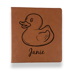 Rubber Duckie Leather Binder - 1" - Rawhide (Personalized)