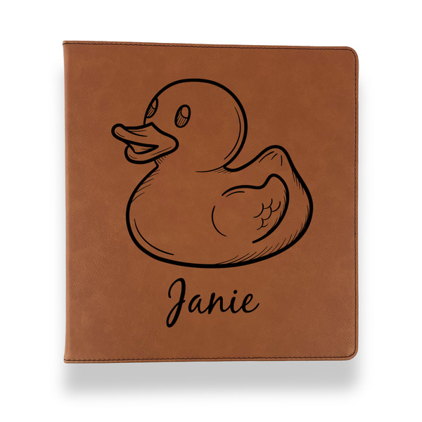 Custom Rubber Duckie Leather Binder - 1" - Rawhide (Personalized)