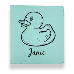 Rubber Duckie Leather Binder - 1" - Teal (Personalized)