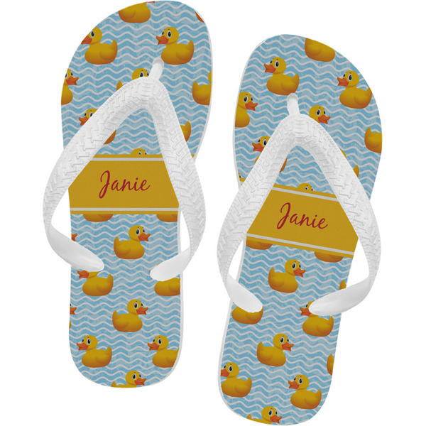 Custom Rubber Duckie Flip Flops - Medium (Personalized)