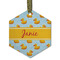Rubber Duckie Frosted Glass Ornament - Hexagon