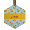 Rubber Duckie Flat Glass Ornament - Hexagon w/ Name or Text