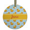Rubber Duckie Frosted Glass Ornament - Round