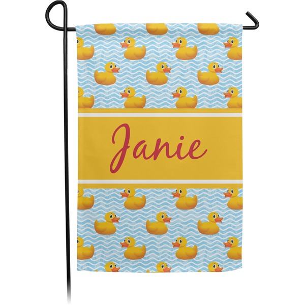 Custom Rubber Duckie Small Garden Flag - Double Sided w/ Name or Text