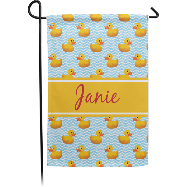 Custom Rubber Duckie Small Garden Flag - Single Sided w/ Name or Text