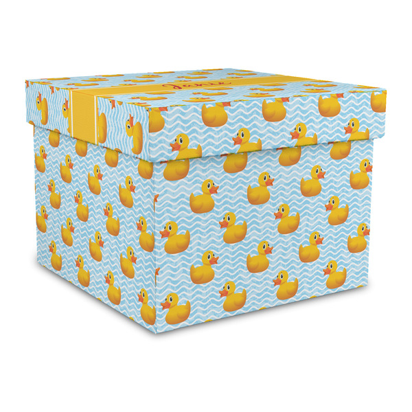 Custom Rubber Duckie Gift Box with Lid - Canvas Wrapped - Large (Personalized)