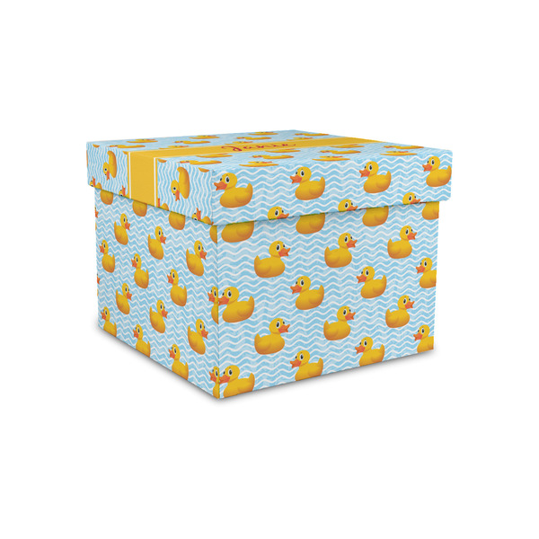 Custom Rubber Duckie Gift Box with Lid - Canvas Wrapped - Small (Personalized)