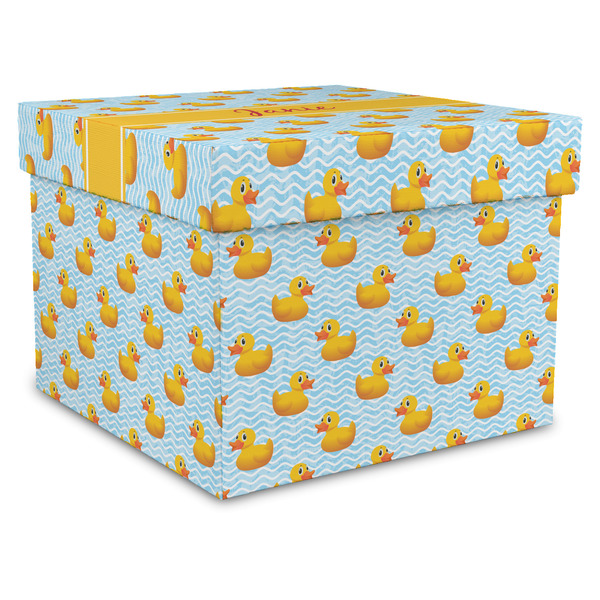 Custom Rubber Duckie Gift Box with Lid - Canvas Wrapped - X-Large (Personalized)