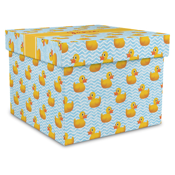 Custom Rubber Duckie Gift Box with Lid - Canvas Wrapped - XX-Large (Personalized)