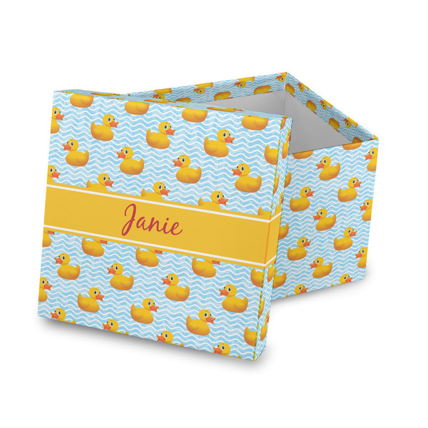 Custom Rubber Duckie Gift Box with Lid - Canvas Wrapped (Personalized)