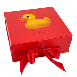 Rubber Duckie Gift Box with Magnetic Lid - Red
