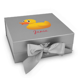 Rubber Duckie Gift Box with Magnetic Lid - Silver
