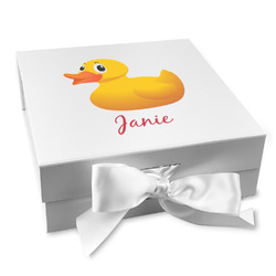 Rubber Duckie Gift Box with Magnetic Lid - White