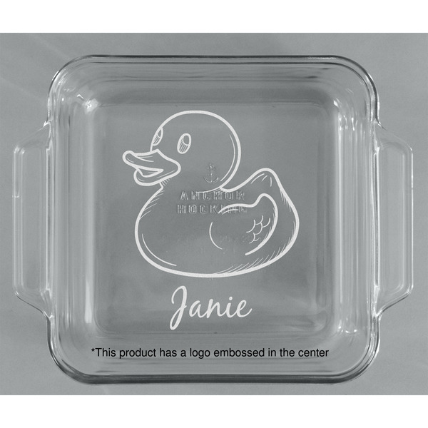 Rubber Duckie Glass Cake Dish - APPROVAL (8x8)