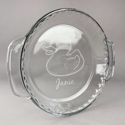 Rubber Duckie Glass Pie Dish - 9.5in Round (Personalized)