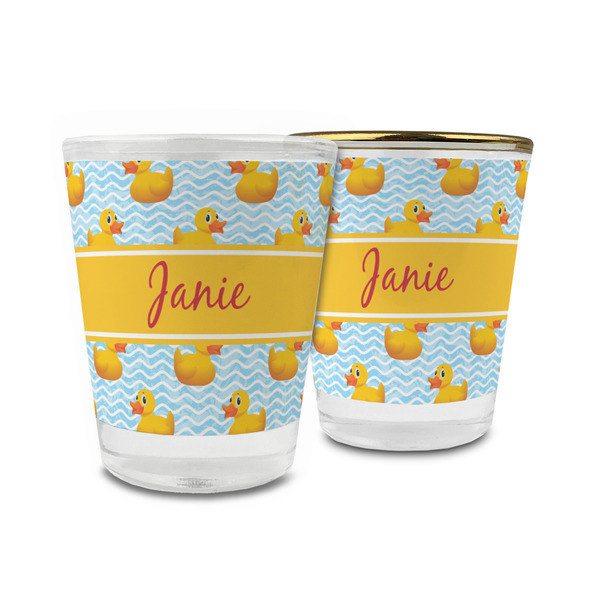 Custom Rubber Duckie Glass Shot Glass - 1.5 oz (Personalized)
