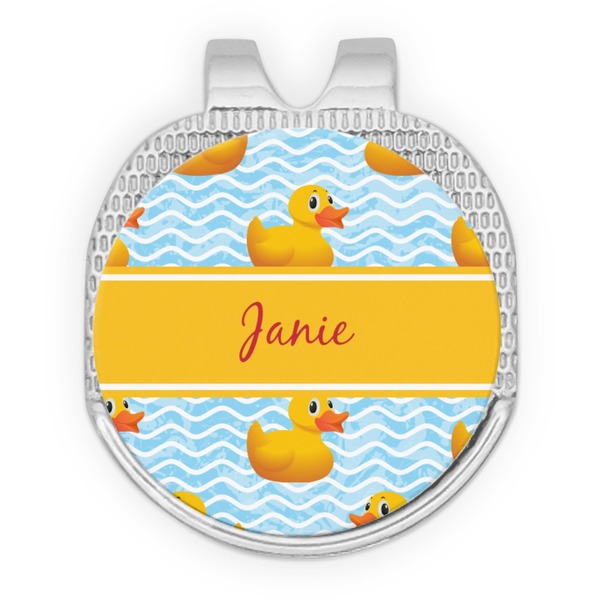 Custom Rubber Duckie Golf Ball Marker - Hat Clip - Silver