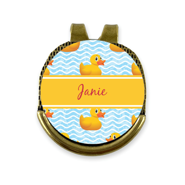 Custom Rubber Duckie Golf Ball Marker - Hat Clip - Gold