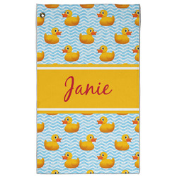 Rubber Duckie Golf Towel - Poly-Cotton Blend - Large w/ Name or Text