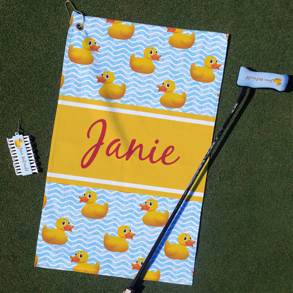 Custom Rubber Duckie Golf Towel Gift Set (Personalized)