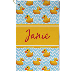 Rubber Duckie Golf Towel - Poly-Cotton Blend - Small w/ Name or Text