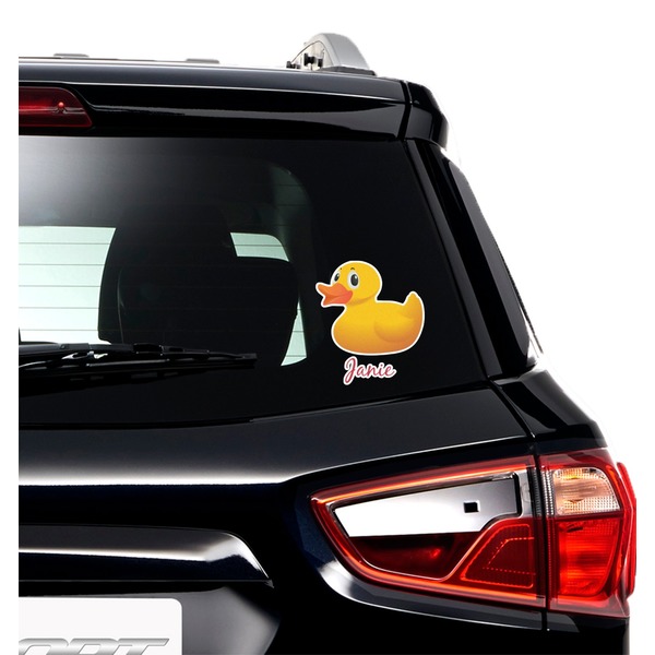 Rubber Duckie Graphic Car Decal (On Car Window)