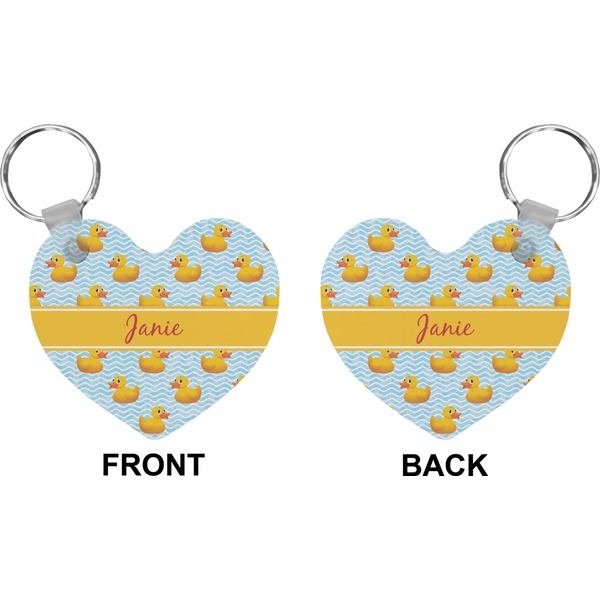 Rubber Duckie Heart Keychain (Front + Back)