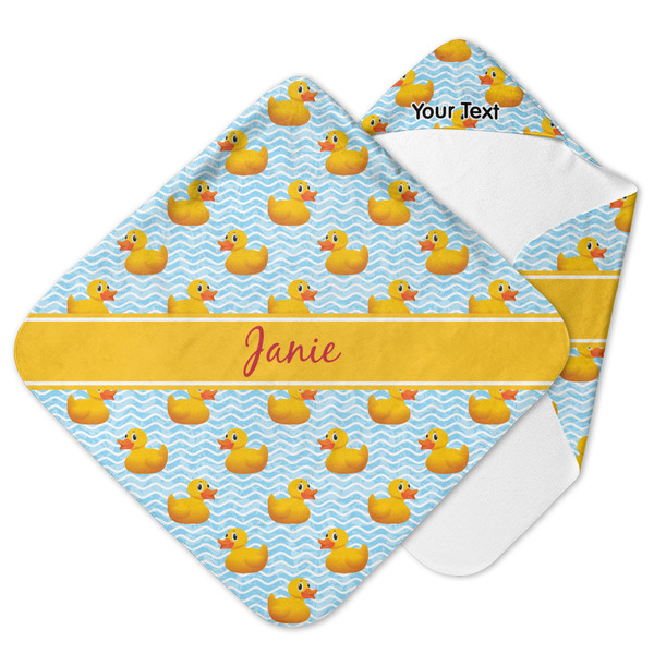 Custom Rubber Duckie Hooded Baby Towel (Personalized)