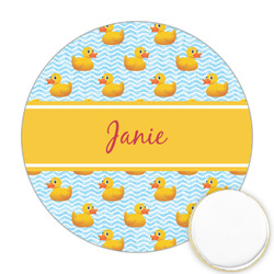 Rubber Duckie Printed Cookie Topper - Round (Personalized)