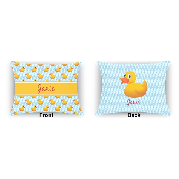 Rubber Duckie  Indoor Rectangular Burlap Pillow (Front and Back)