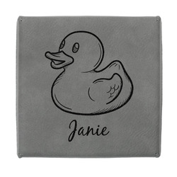 Rubber Duckie Jewelry Gift Box - Engraved Leather Lid (Personalized)
