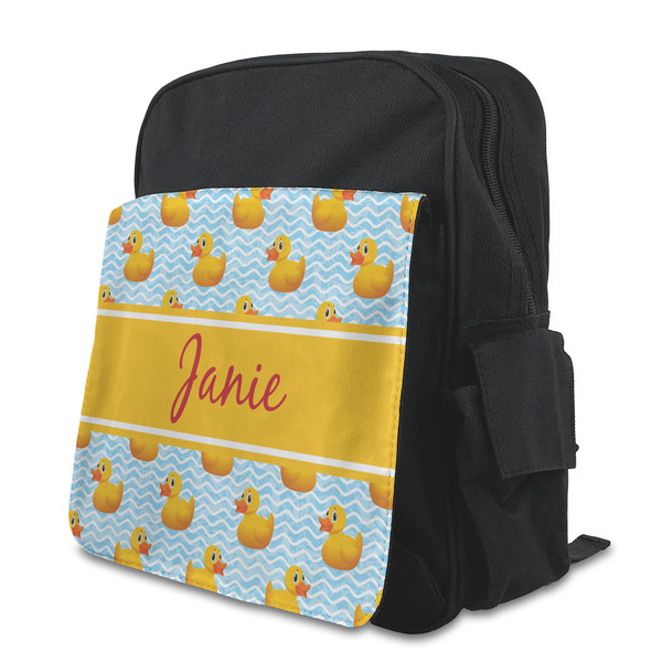 Custom Rubber Duckie Preschool Backpack (Personalized)
