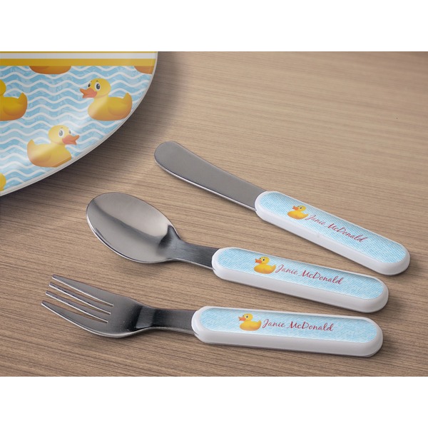Rubber Duckie Kids Flatware w/ Plate