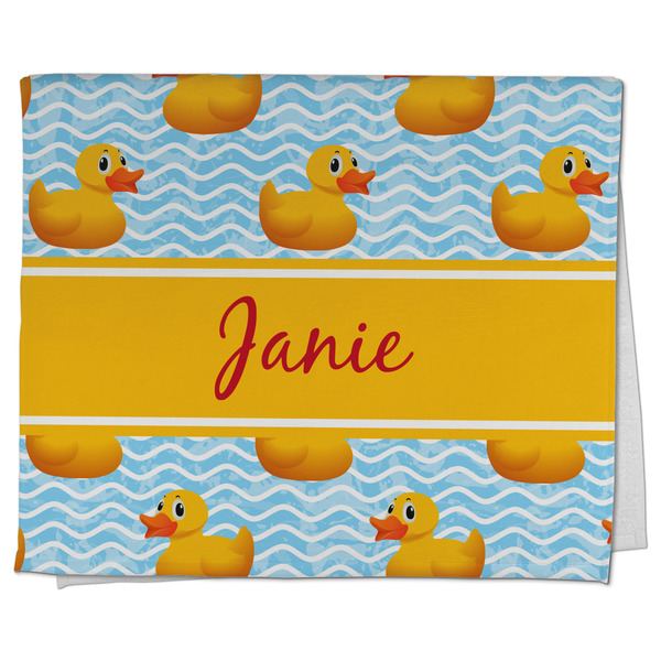 Custom Rubber Duckie Kitchen Towel - Poly Cotton w/ Name or Text