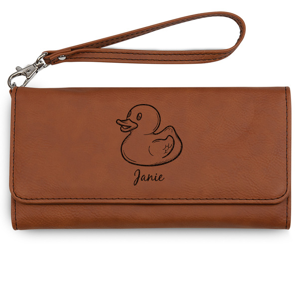 Custom Rubber Duckie Ladies Leatherette Wallet - Laser Engraved - Rawhide (Personalized)