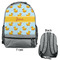 Rubber Duckie Large Backpack - Gray - Front & Back View