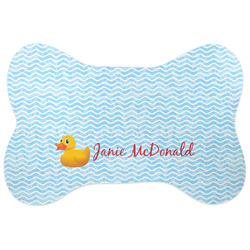 Rubber Duckie Bone Shaped Dog Food Mat (Large) (Personalized)