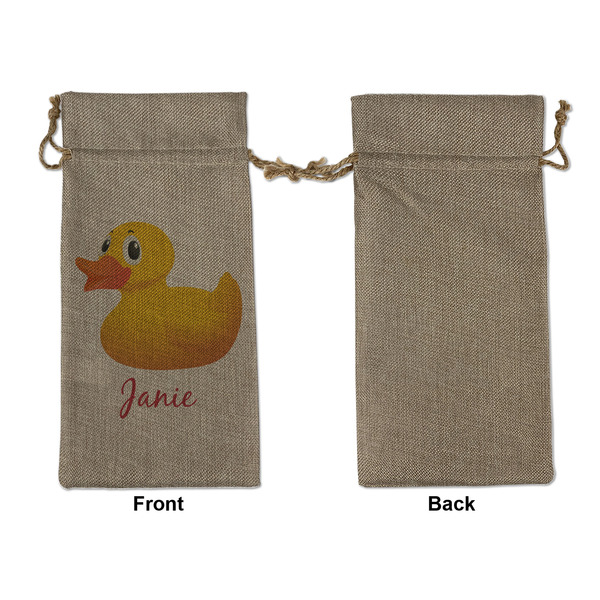 Rubber Duckie Large Burlap Gift Bags - Front Approval