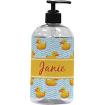 Rubber Duckie Plastic Soap / Lotion Dispenser (16 oz - Large - Black) (Personalized)