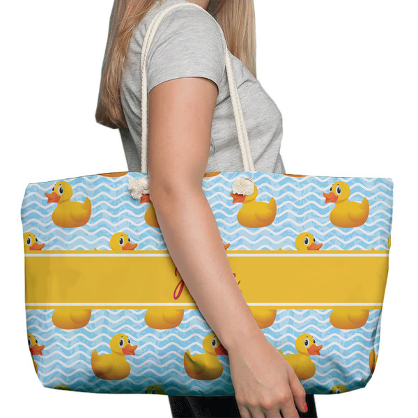 Rubber Duckie Large Rope Tote Bag - In Context View