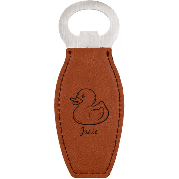 Custom Rubber Duckie Leatherette Bottle Opener (Personalized)