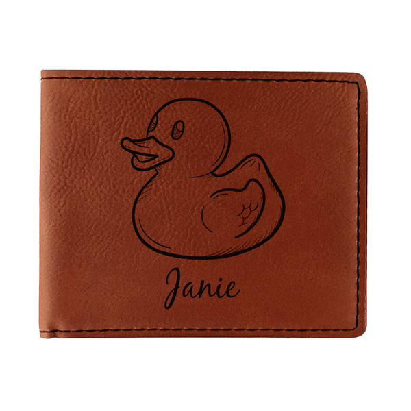 Custom Rubber Duckie Leatherette Bifold Wallet - Single Sided (Personalized)